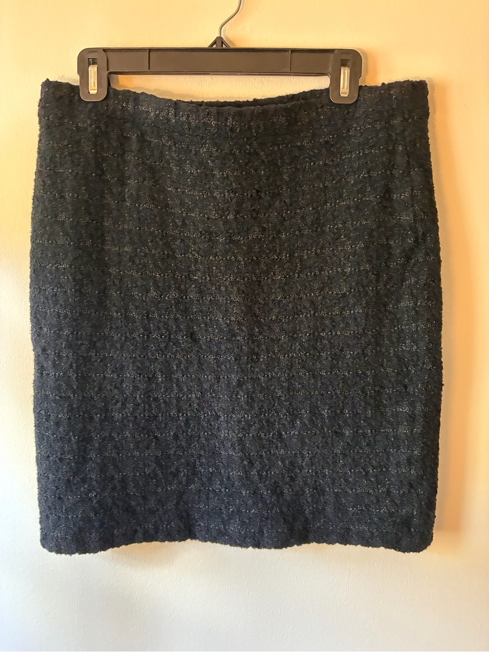 St. John black knit tweed Pencil Skirt